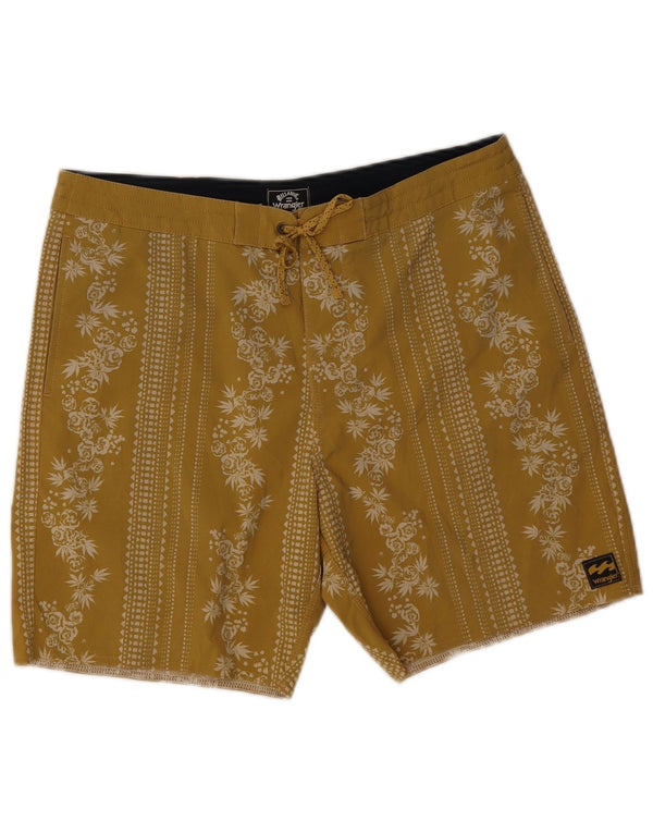 Pantaloncini da bagno da uomo Wrangler in poliestere floreale giallo medio