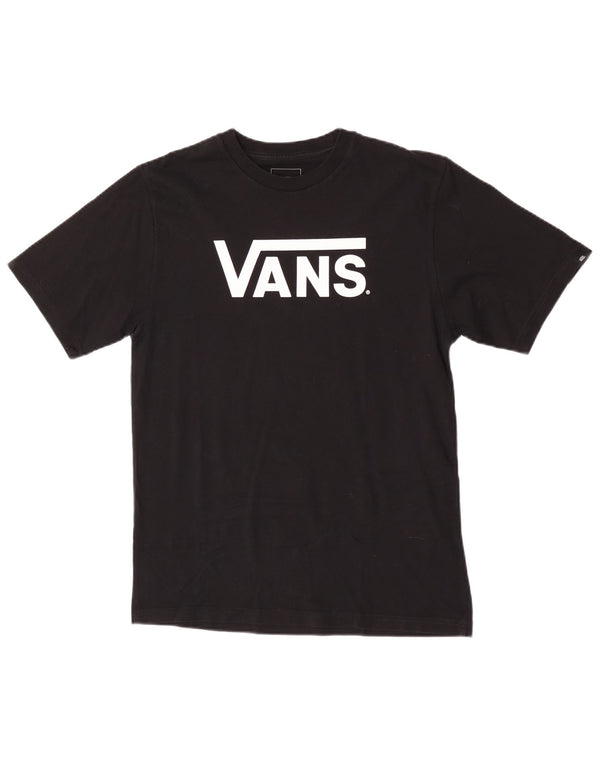 T-shirt grafica personalizzata da bambino Vans 14-15 anni XL in cotone nero