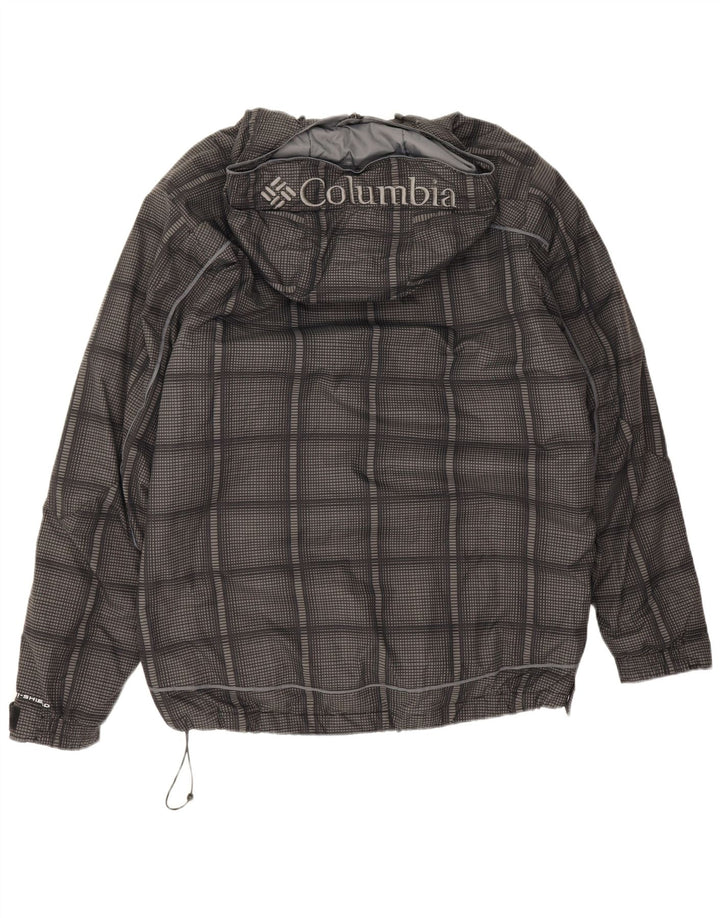 Giacca imbottita con cappuccio da uomo Columbia UK 38 Nylon a quadri grigio medio