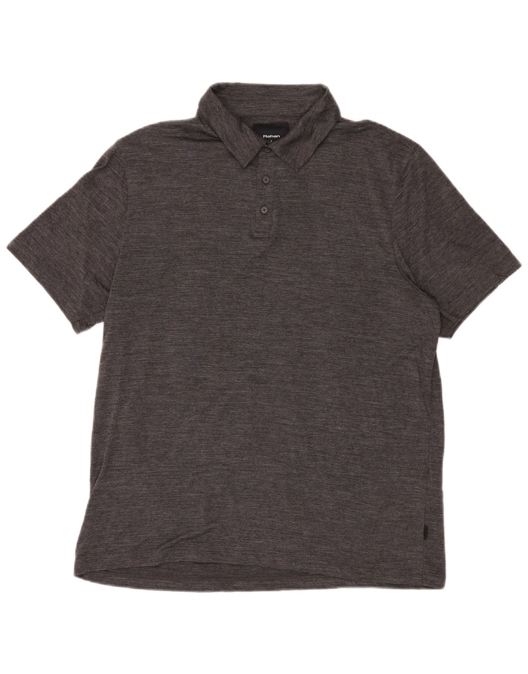 Polo da uomo Rohan grande in lana merino screziata grigia