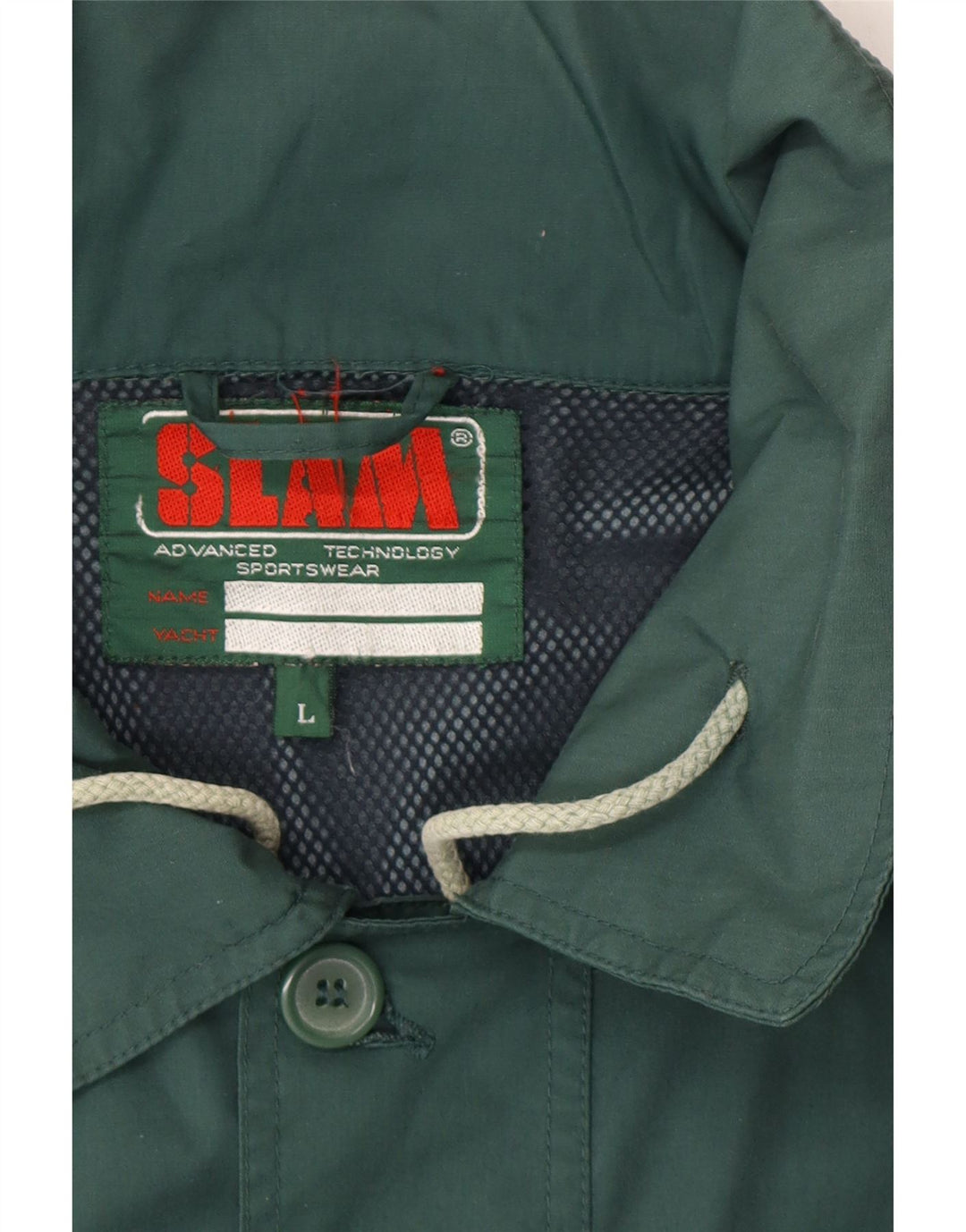 SLAM Mens Utility Jacket UK 40 Large Green Polyester Vintage Slam and Second-Hand Slam from Messina Hembry 