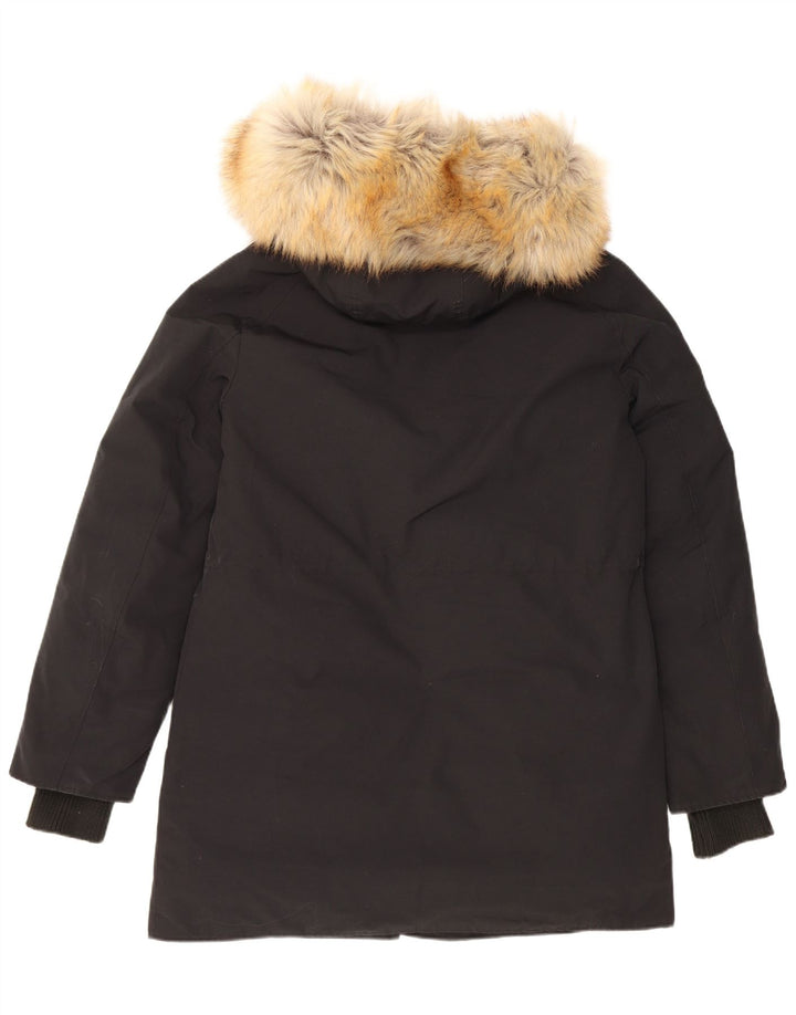 Giacca imbottita con cappuccio da uomo Calvin Klein UK 38 poliestere nero medio