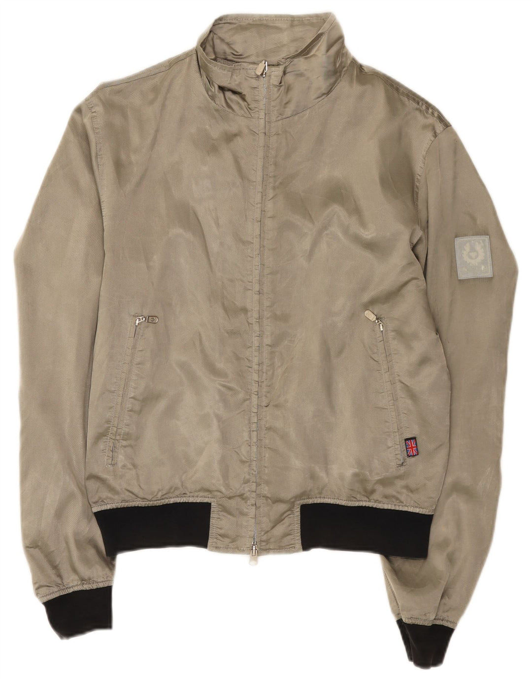 Giubbotto bomber da donna Belstaff UK 14 nylon color block grigio medio