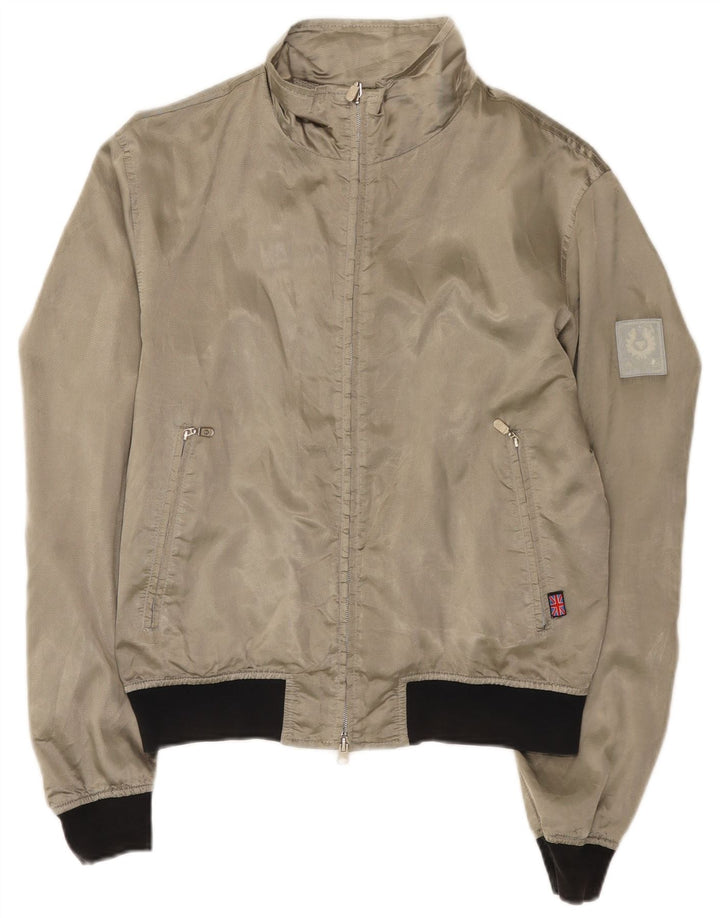 Giubbotto bomber da donna Belstaff UK 14 nylon color block grigio medio