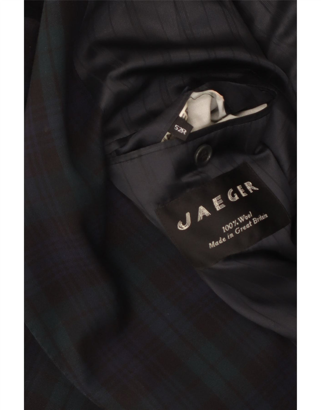 Jaeger Giacca Blazer Doppio Petto da Uomo IT 52 XL Lana a quadri Blu Navy