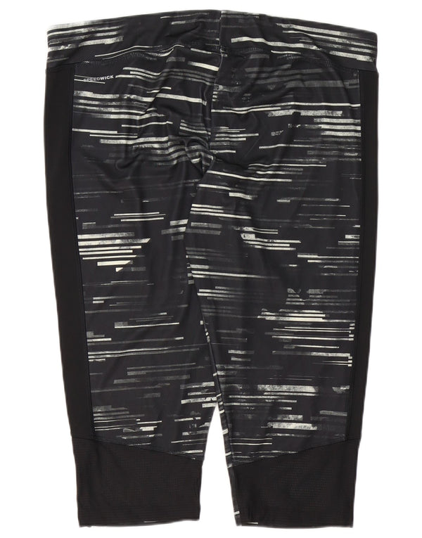 Leggings Reebok Donna Capri UK 24/26 2XL Poliestere a righe nere