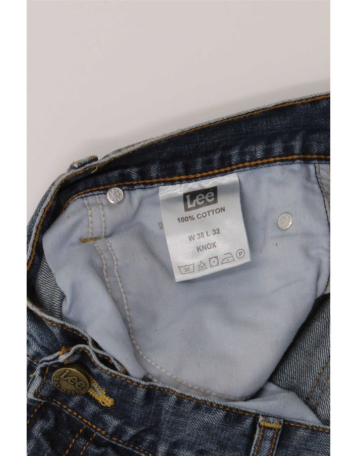 Jeans dritti invecchiati Lee Knox da uomo W38 L32 in cotone blu
