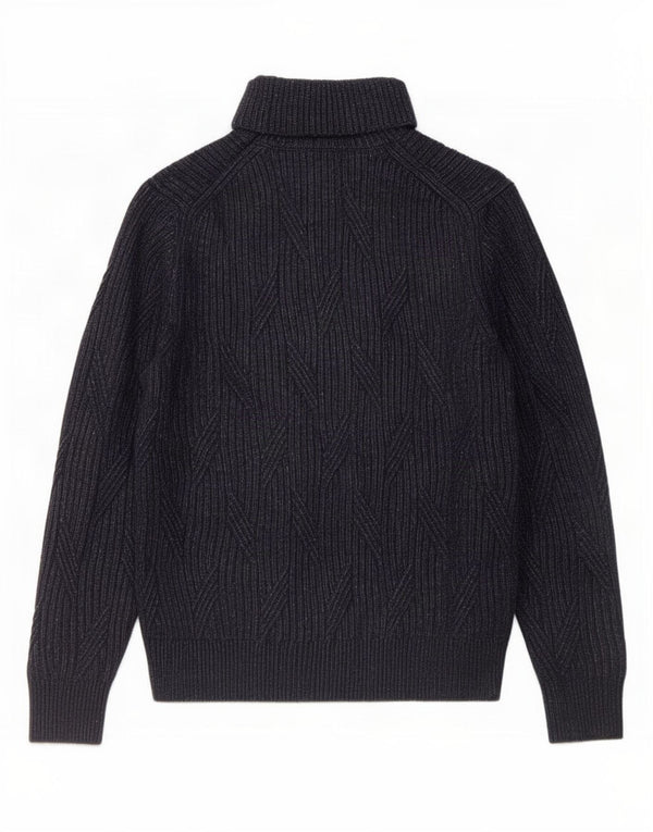 Maglione maglione a collo alto da donna Marks & Spencer UK 14 grande blu navy