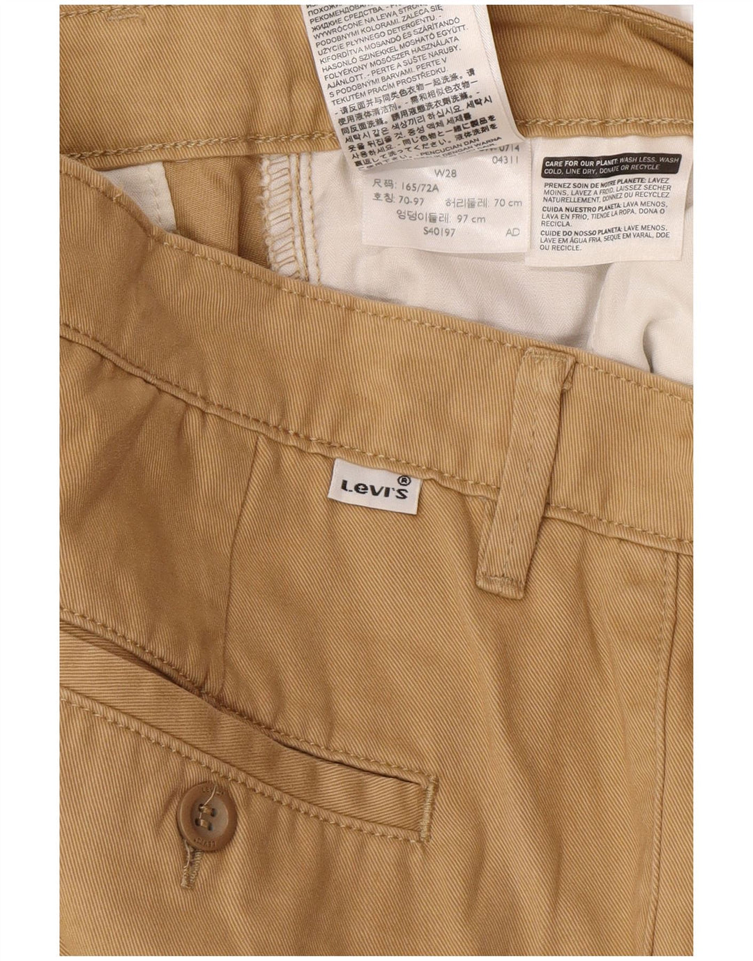 Pantaloni da abito dritti da donna LEVI'S W28 L28 in cotone beige