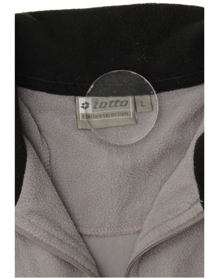Maglione in pile da uomo Lotto con zip e collo grande in poliestere grigio