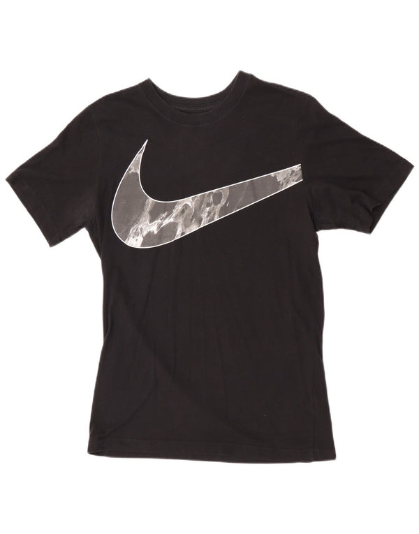 T-shirt grafica Nike Dri Fit da uomo, piccola, in cotone nero
