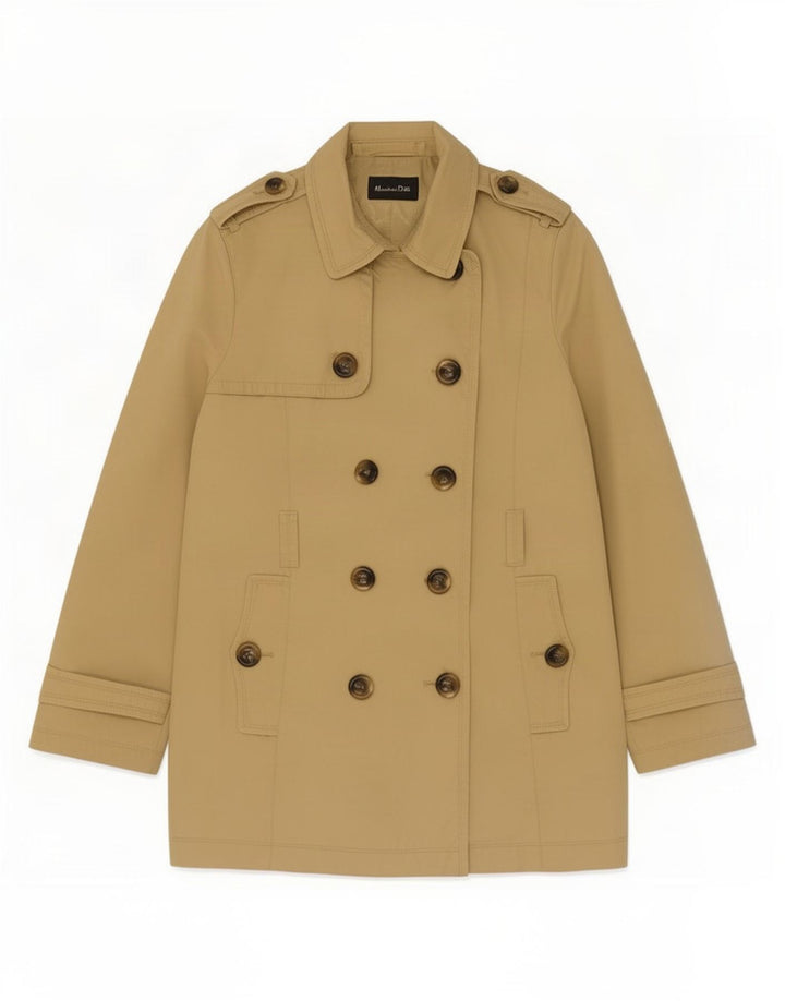 Trench da donna Massimo Dutti UK 14 grande cotone beige