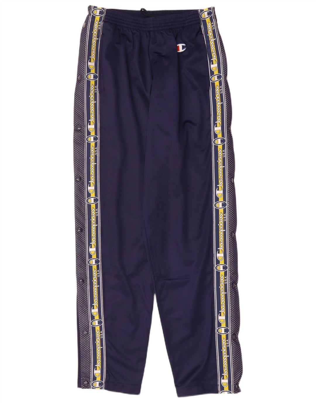 Pantaloni da tuta con grafica Champion USA da uomo, piccoli, in poliestere blu navy