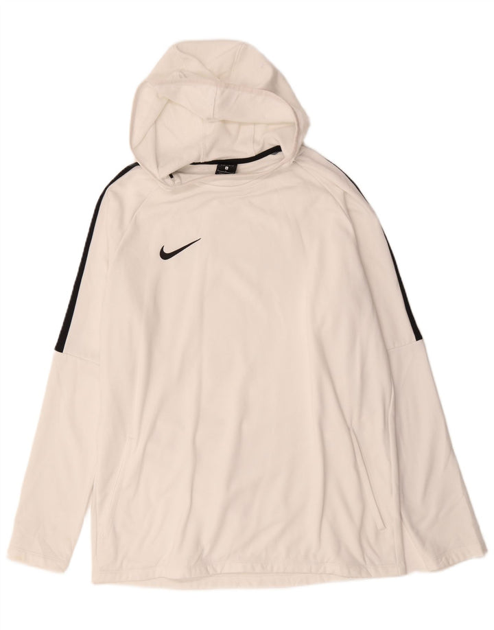Felpa con cappuccio Nike Dri Fit da uomo, grande, in poliestere color block bianco