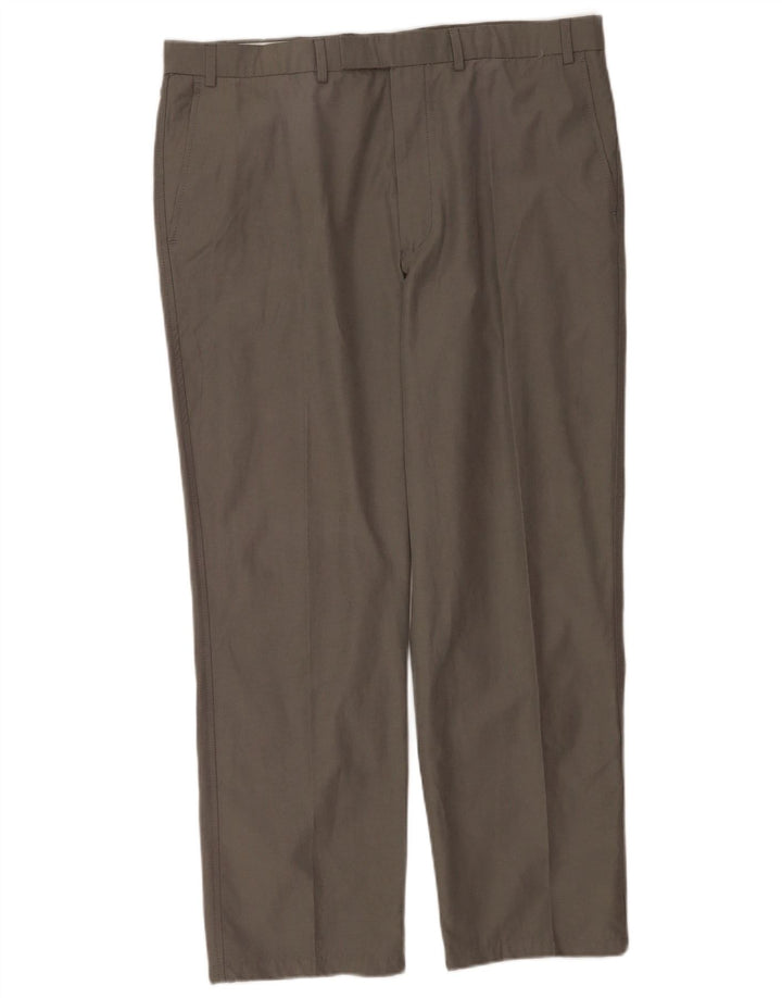 Pantaloni da abito dritti da uomo Marks & Spencer W38 L29 cotone grigio