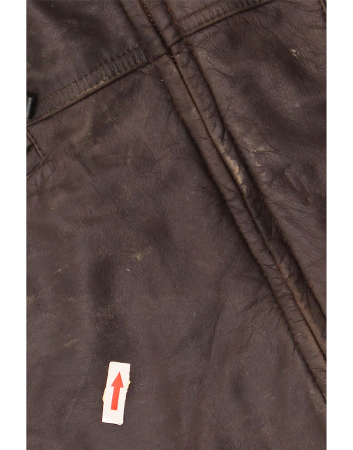 Giacca in pelle vintage da uomo UK 40 grande in pelle marrone