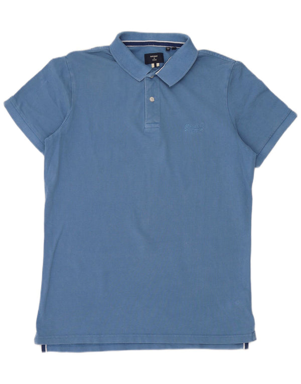 Polo da uomo Superdry Large in cotone blu