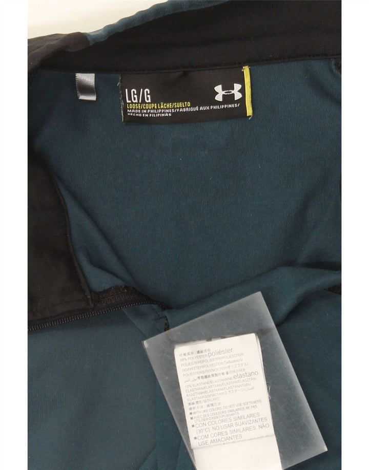 Under Armour Uomo Pullover con zip Collo della tuta Top Large Blu Colourblock