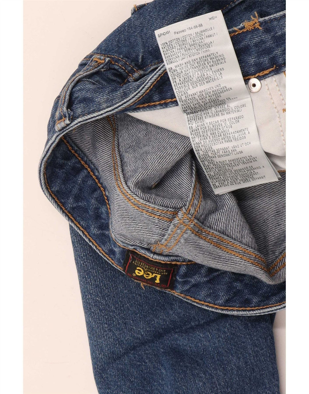 Jeans Lee Carol da uomo cropped W28 L25 cotone blu