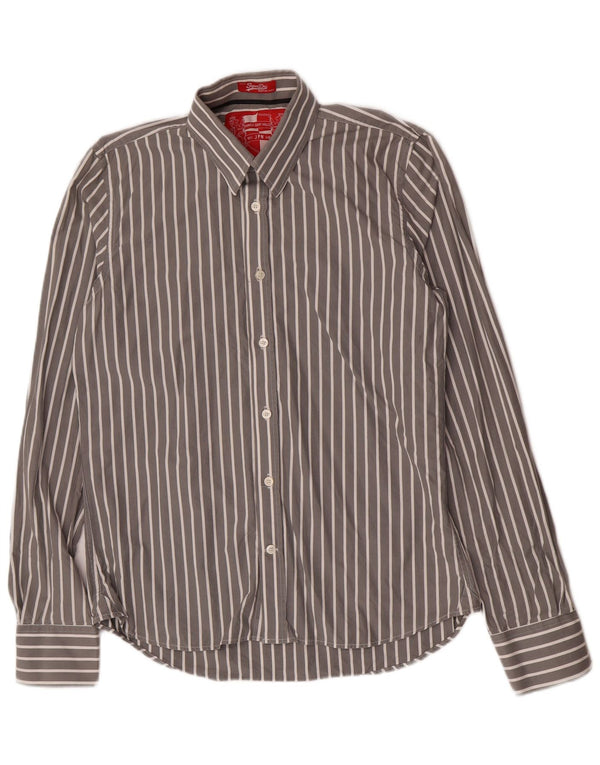 Camicia da uomo Superdry 2XL cotone gessato grigio