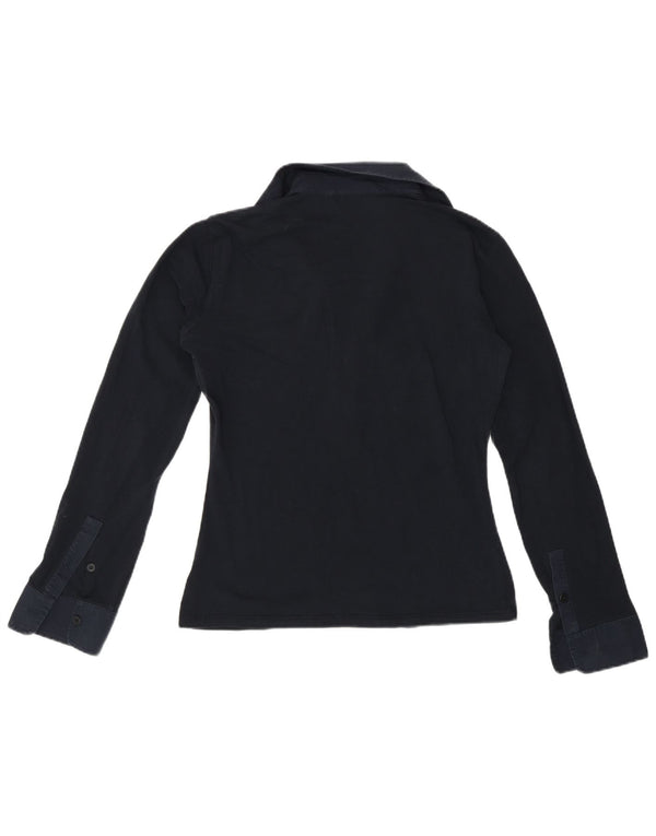 Polo a maniche lunghe da donna Max Mara UK 14 Colorblock blu navy medio