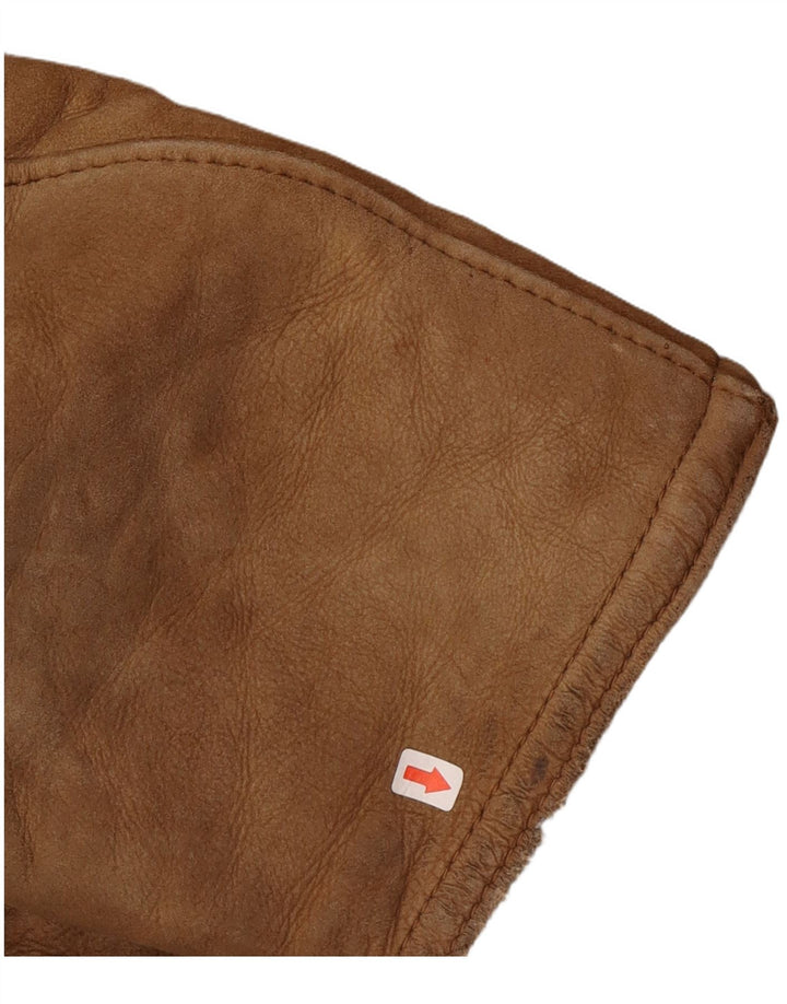 Cappotto vintage in shearling da uomo UK 40 grande marrone