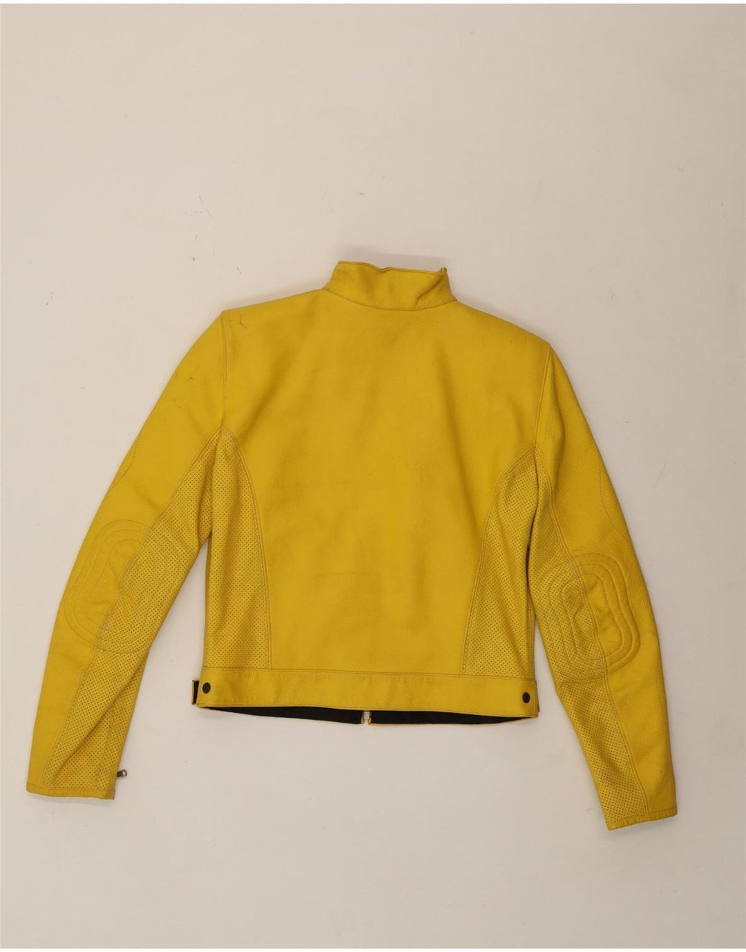 Giacca Biker in Pelle da Donna Corner IT 44 Pelle Media Gialla