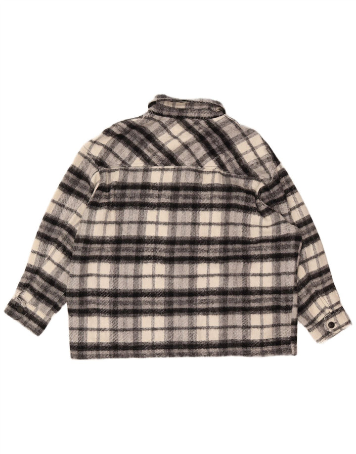 Camicia oversize oversize da donna ZARA in flanella UK 16 grande scozzese nero