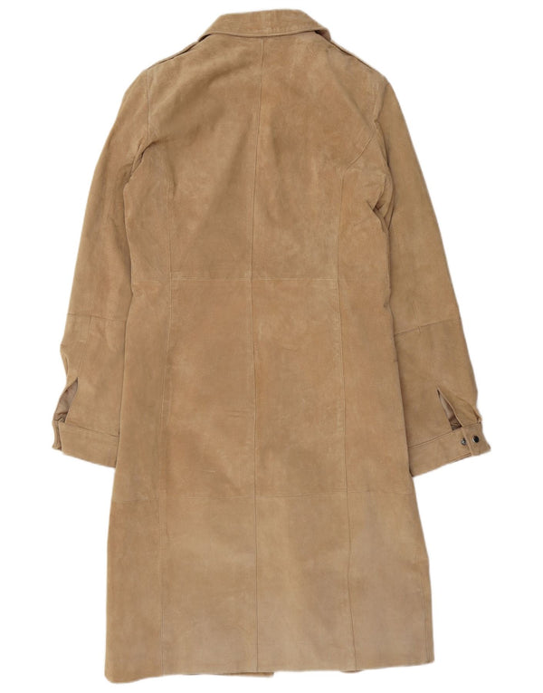 Abito chemisier in pelle scamosciata da donna Vero Moda UK 12 Pelle beige media