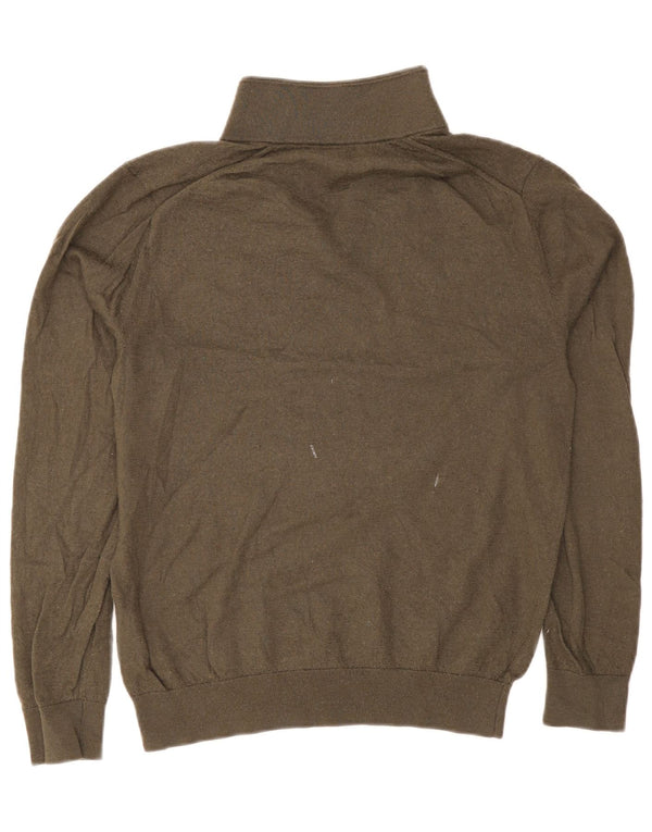 Maglione Reiss da uomo con zip e collo XL in lana kaki