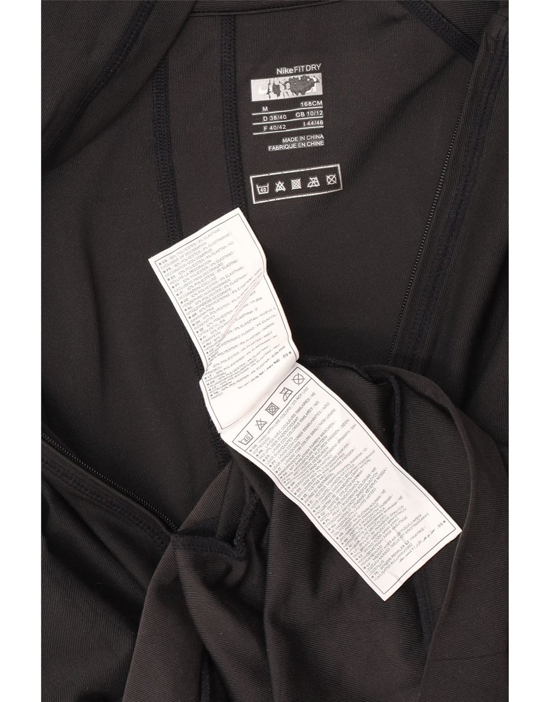 Felpa con cappuccio e zip Nike Fit Dry da donna UK 10/12 Poliestere nero medio