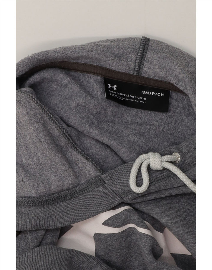 Felpa con cappuccio grafica da uomo Under Armour piccola in cotone grigio