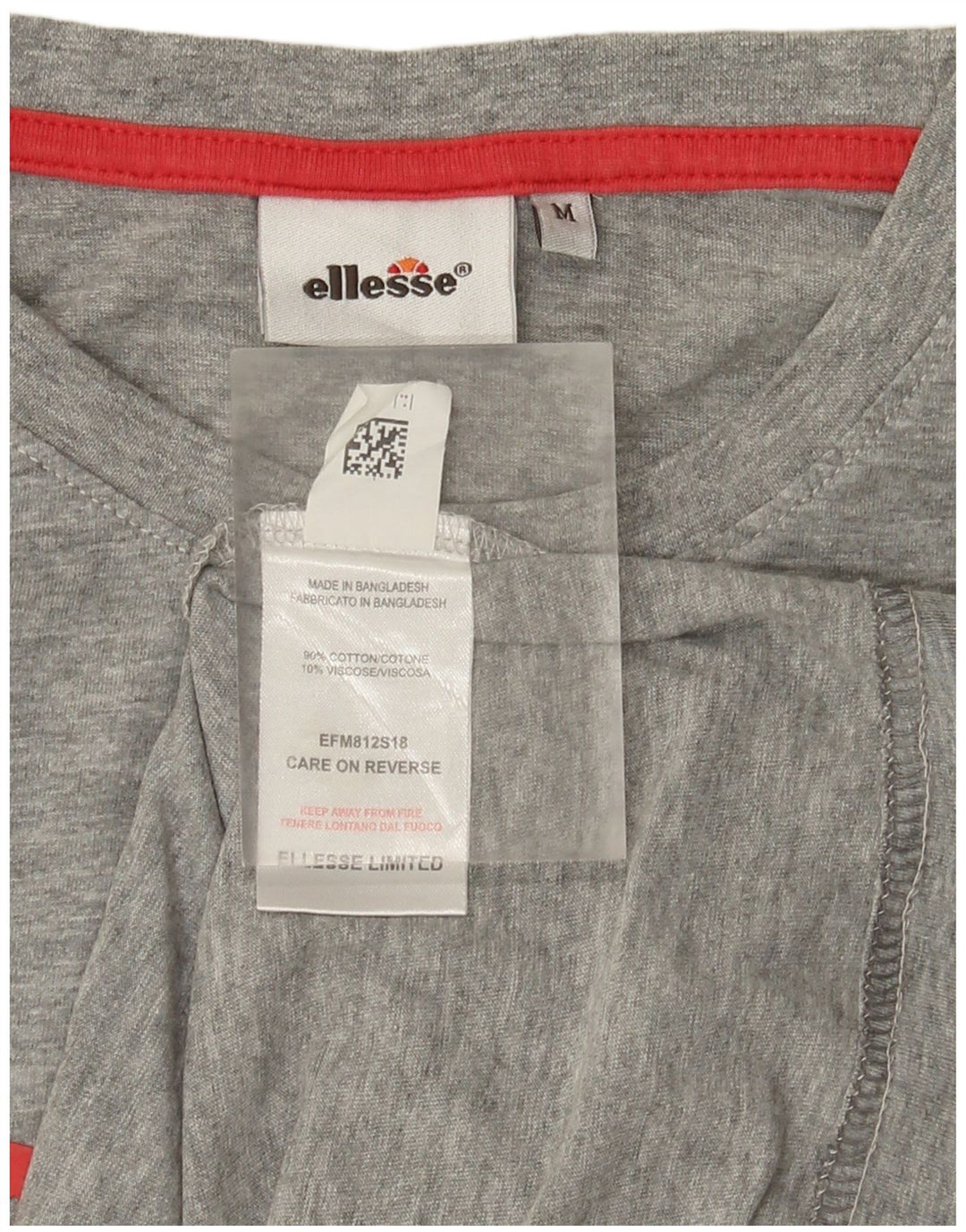T-shirt grafica da uomo Ellesse Top in cotone grigio medio