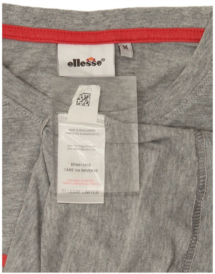 T-shirt grafica da uomo Ellesse Top in cotone grigio medio