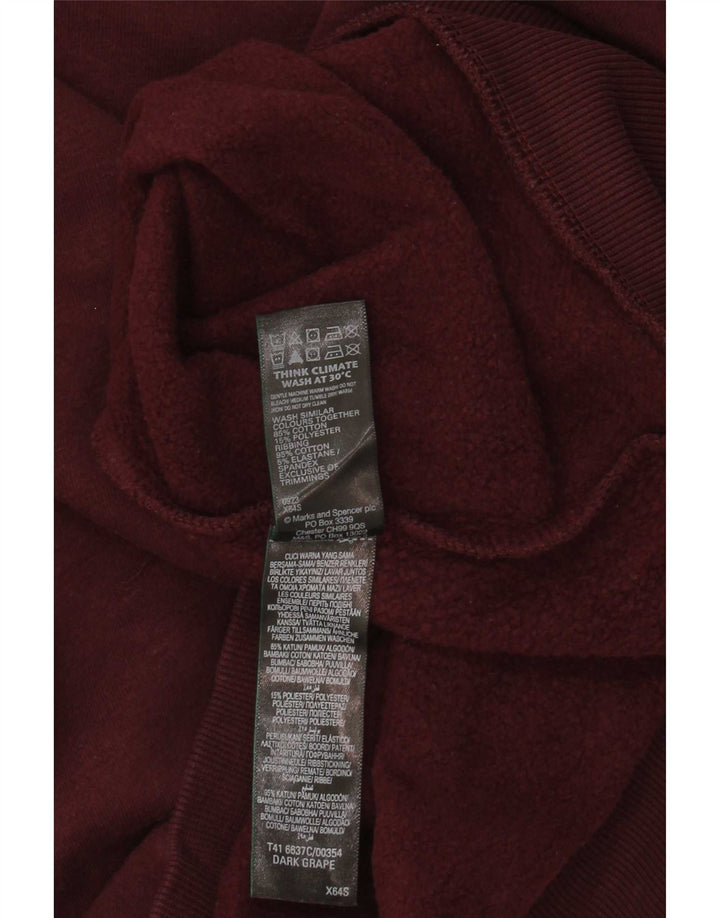 Felpa da uomo Marks & Spencer maglione grande in cotone bordeaux