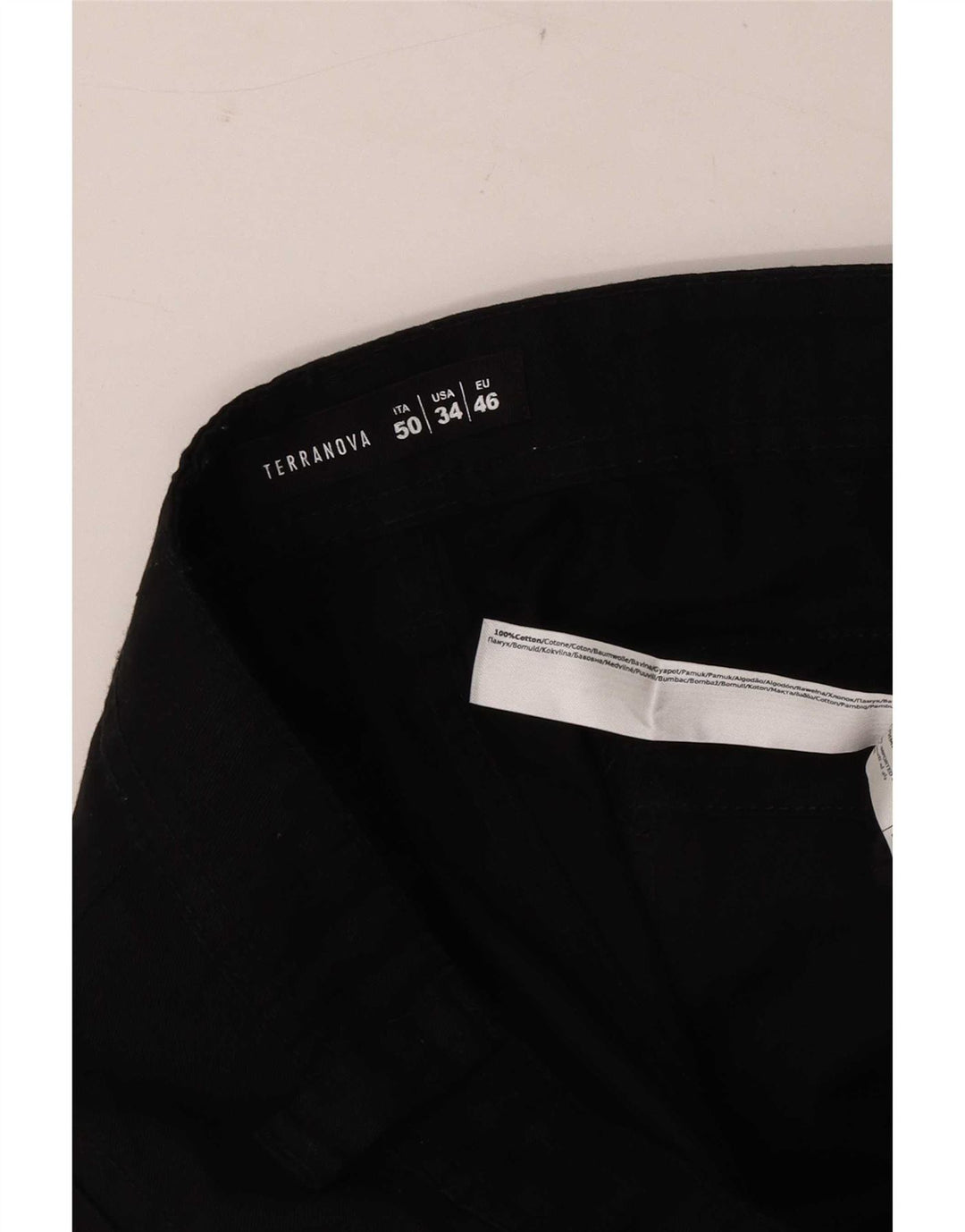 Pantaloncini cargo da uomo Terranova W34 grandi in cotone nero