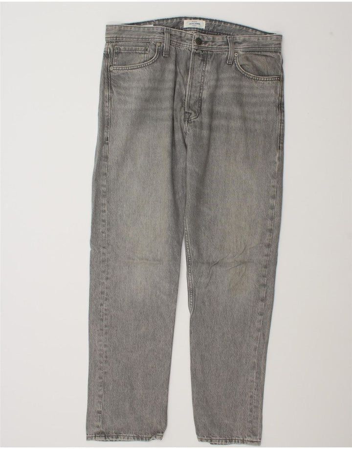 Jack & Jones Uomo GLENN Slim Jeans W32 L32 Cotone Grigio