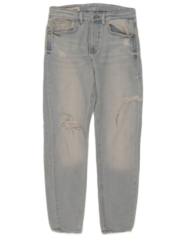 Jeans affusolati invecchiati Zara da uomo EU 38 Small W30 L29 Cotone blu