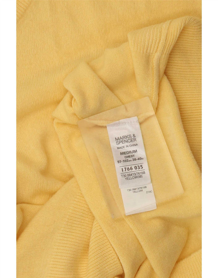 Maglione da uomo con scollo a V Marks & Spencer, acrilico giallo medio