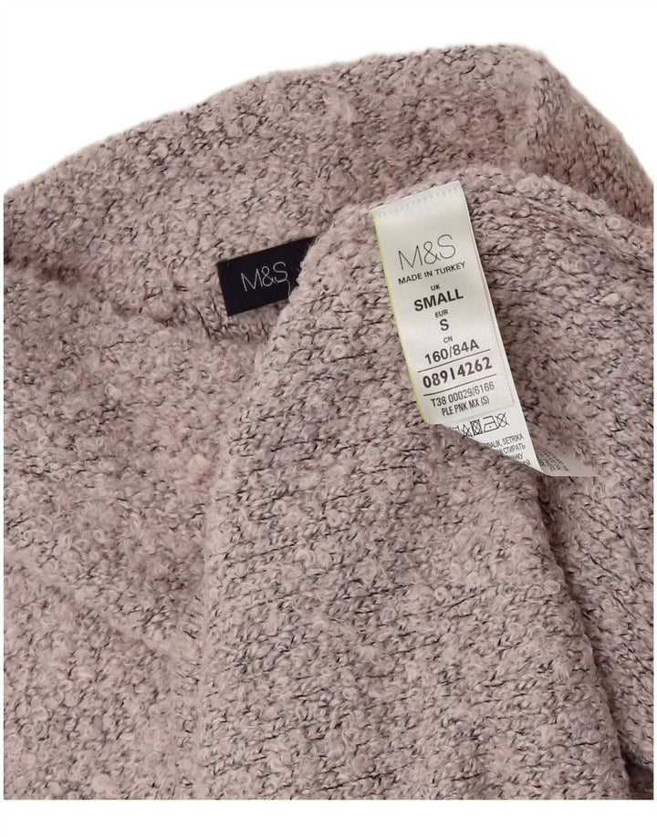 MARKS & SPENCER maglione da donna con collo alto e maglione UK 10 piccolo grigio