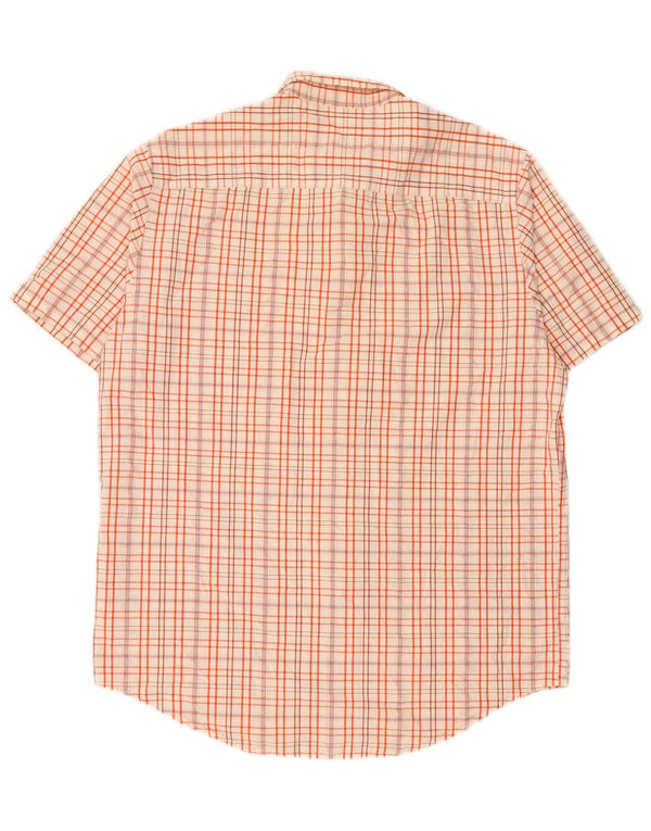 TIMBERLAND Camicia a maniche corte vestibilità regolare da uomo in cotone a quadri bianchi grandi