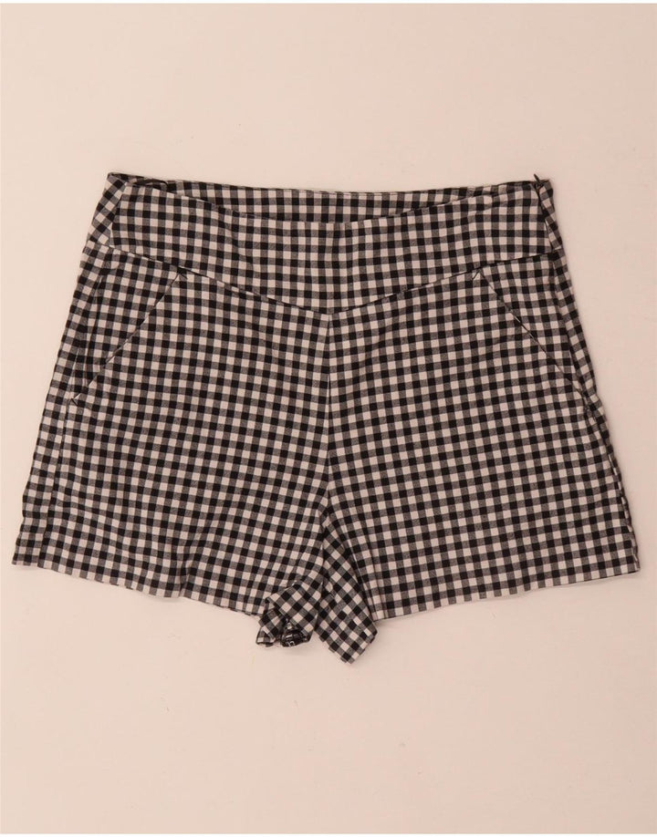 Pantaloni caldi Zara Trafaluc da donna medi W28 cotone a quadretti neri