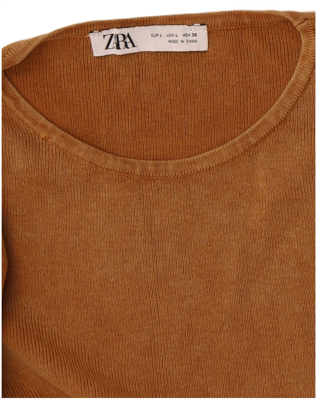 Top corto da donna Zara a maniche lunghe UK 14 grande beige