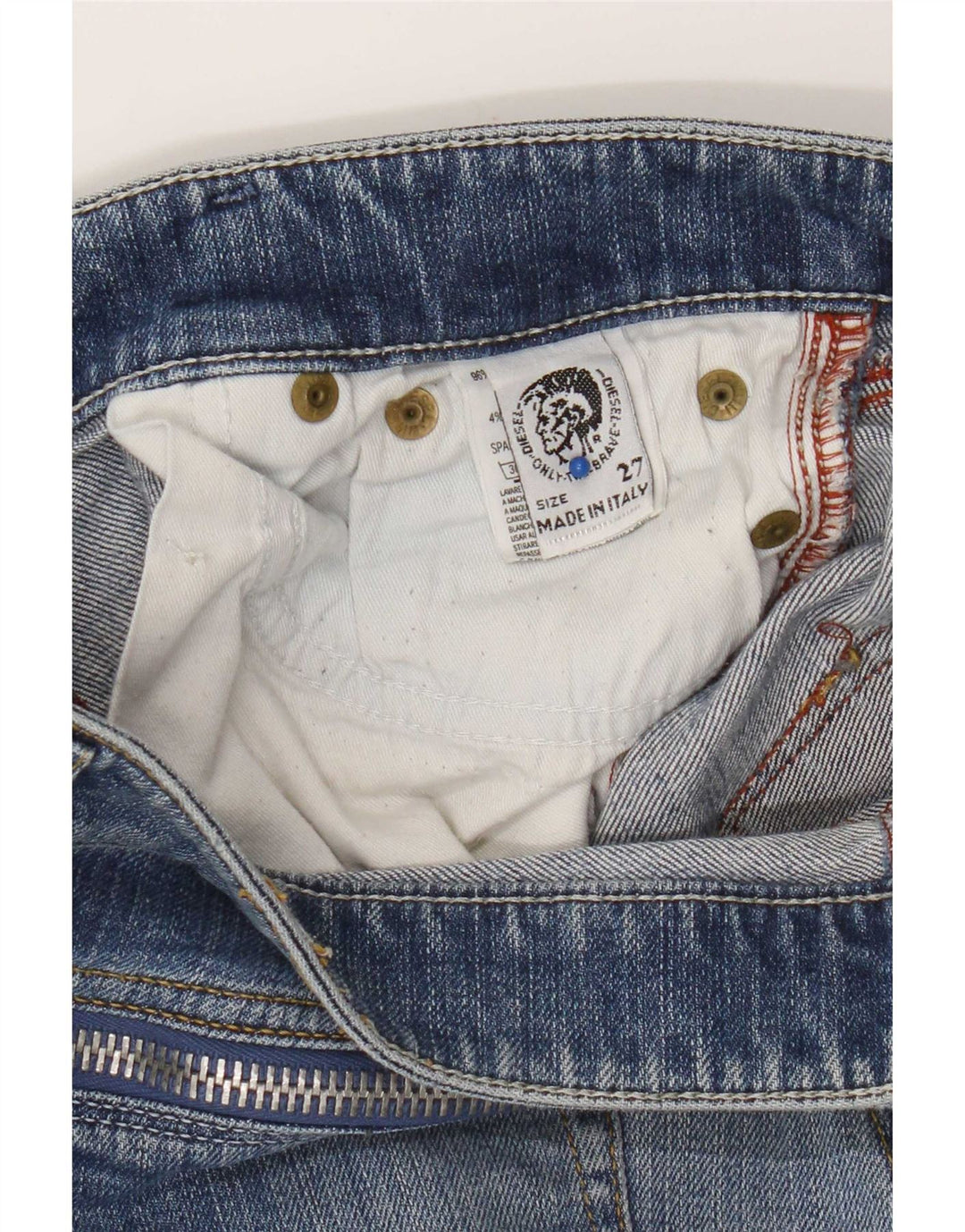 Jeans slim invecchiati da donna Diesel W27 L31 cotone blu