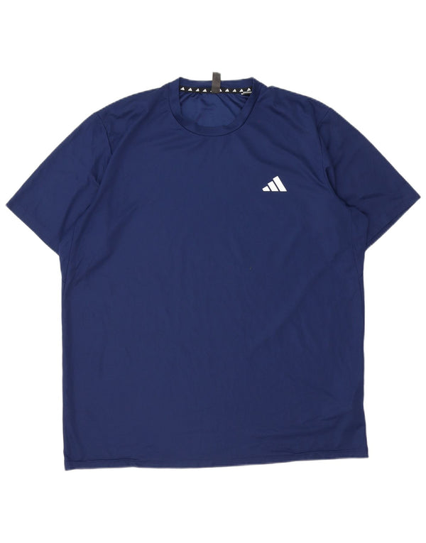 T-shirt Adidas Aeroready da uomo Top XL in poliestere blu navy