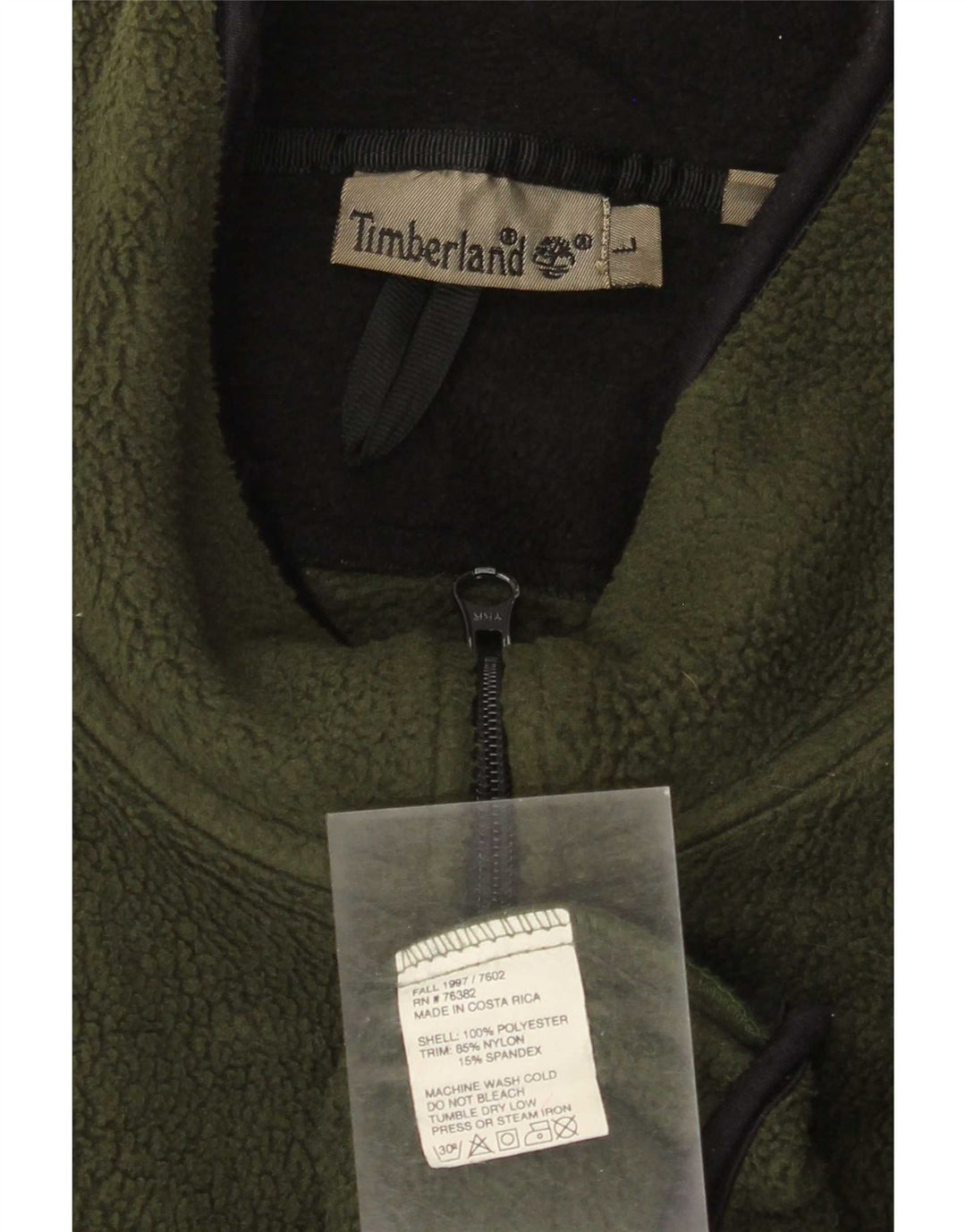 Giacca in pile da uomo Timberland UK 40 Large Verde Poliestere