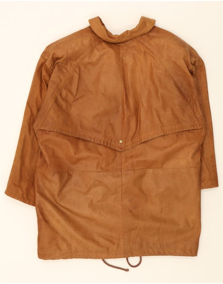 VINTAGE Womens Oversized Leather Coat UK 12 Medium Brown Leather Vintage Vintage and Second-Hand Vintage from Messina Hembry 