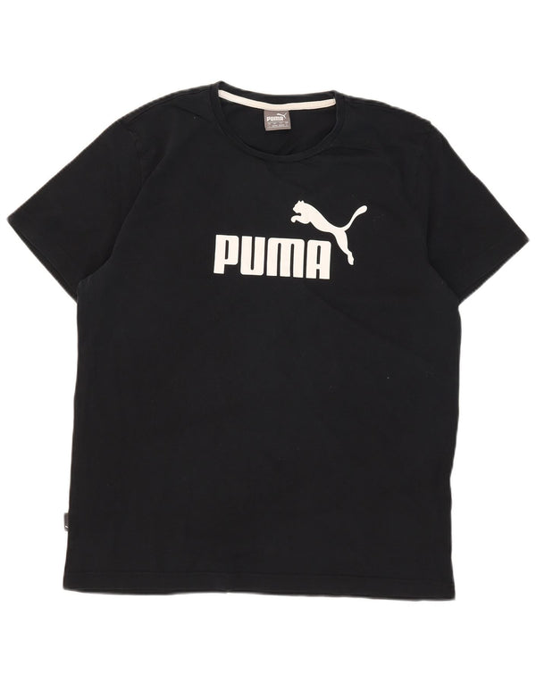 T-shirt grafica da uomo Puma Top grande in cotone nero