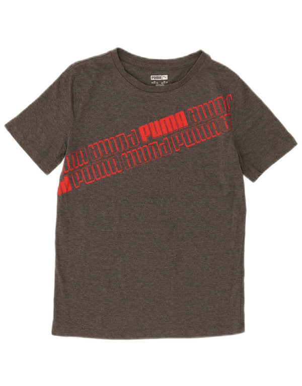 T-shirt grafica da ragazzo Puma 10-11 anni in cotone grigio medio