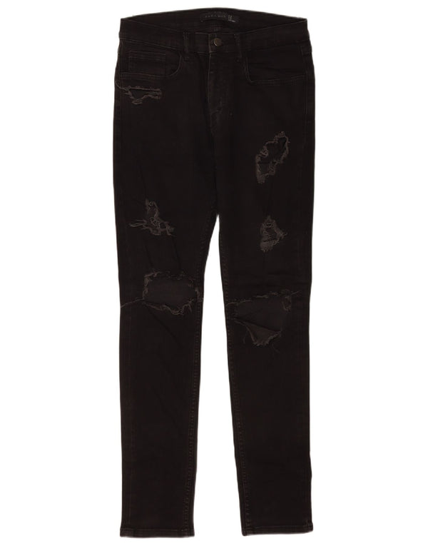 Jeans skinny effetto consumato Zara da uomo EU 36 XS W29 L30 Nero